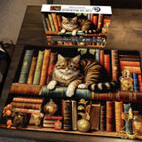 Cat on Bookshelf Jigsaw Puzzle 1000 Pieces