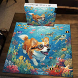 Diving Corgi Dog Jigsaw Puzzle 1000 Pieces