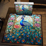 Stained Glass Peacock Balloon Jigsaw Puzzle 1000 Pieces