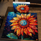 Stained Glass Sunflower Jigsaw Puzzle 1000 Pieces