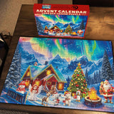 Santa's Aurora Night Advent Calendar Jigsaw Puzzle 1000 Pieces