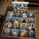 Stained Glass Cat Jigsaw Puzzle 1000 Pieces