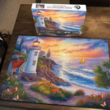Sunset Lighthouse Cove Jigsaw Puzzles 1000 Pieces