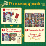 Merry Christmas Dogs Advent Calendar Jigsaw Puzzle 1000 Pieces